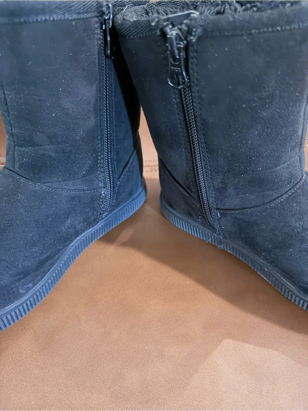 Cat and Jack Size13 Black Suede Short Winter Boots